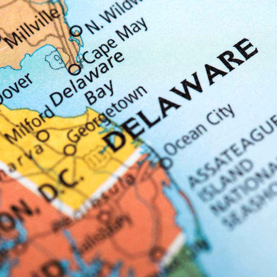 2A Marketplace: Private Firearm Classifieds A close-up map showing Delaware and parts of neighboring states, with cities and geographic features like Delaware Bay and Cape May labeled—perfect for providing context when discussing recent events such as the Delaware ghost gun ban ruling. Private sale of guns.